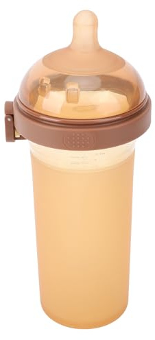 Chrees 240ml Flip Top Baby Bottle, Wide Neck PPSU Silicone Feeding Bottle with Soft Round Hole Nipple for 3-6 Months Infant