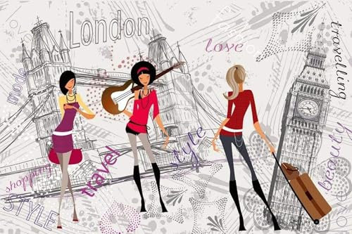 Vlies Fototapete LONDONER STIL 375 x 250 cm | Vliestapete - Wandtapete inklusive Kleister | PREMIUM VLIES QUALITÄT