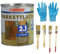 2 in 1 Hartlack Parkettlack, Grundierung und Lackierung inkl. 4er Pinselset von E-Com24 glänzend 2,5 Liter