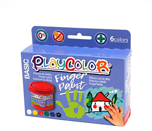 Playcolor Finger Paint 40ml - Peinture au Doigt - 6 Coloris assortis - 17591