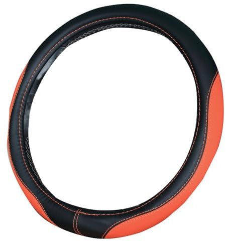 Lenkradbezug aus Mikrofaser-Leder Universalgröße 37-38 cm (orange)