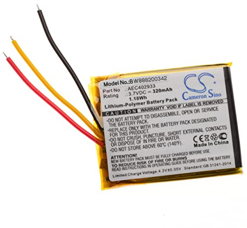 vhbw Akku kompatibel mit AKG N60 NC Wireless Headset Kopfhörer (320 mAh, 3,7 V, Li-Polymer)
