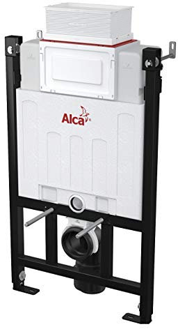 AlcaPlast AM118 Elemento de montaje para inodoro, cisterna empotrada para montaje en pared, accionamiento desde arriba o por delante, altura de montaje: 85 cm