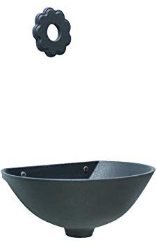 Fonderia Bongiovanni | Fontaine de Jardin extérieur | Fontaine Murale | Modèle 600 en Aluminium | Couleur Gris Fonte avec Rosace Fleur | Fontaine Murale d'extérieur