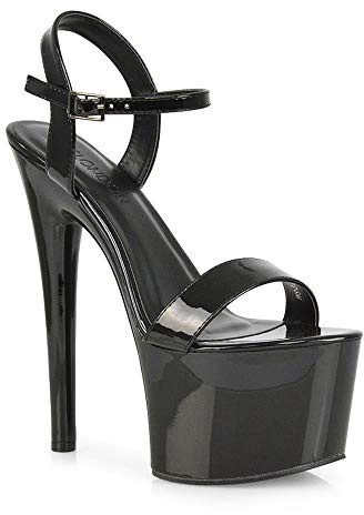 ESSEX GLAM Womens Sky High Heel Platform Sandals Ladies Strappy Ankle Strap Peeptoe Shoes