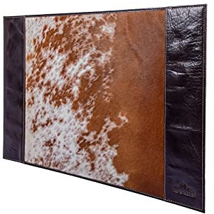 Alpenleder Schreibtischunterlage - STREBER (Handgefertigt) - Nachhaltiges Bio-Leder aus regionaler Landwirtschaft | Schreibtischunterlage leder, Dokumentenfach *Made in Germany* (68 x 45cm, Kuhfell)