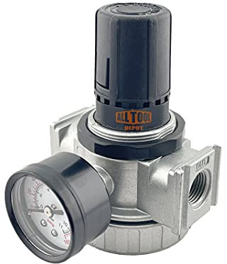 1/4” NPT MID FLOW In-Line Compressed Air Pressure Regulator For Air Compressor, 7 To 150 PSI Adjustable
