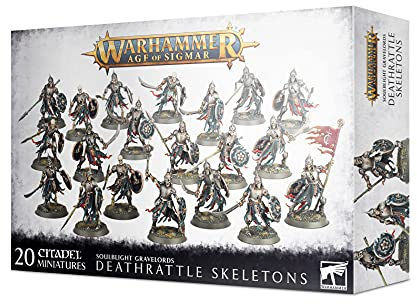 Games Workshop Warhammer AoS - Soulblight Gravelords Deathrattle Skeletons, Schwarz