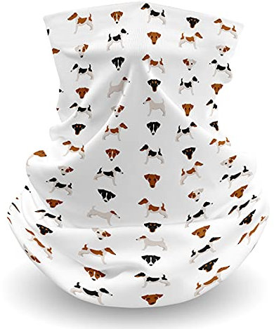 Merchandise for Fans Multifunktionstuch | Schlauchschal | Bandana | Halstuch Fotodruck Damen, Herren, Kinder | Motiv: Hund Foxterrier 01