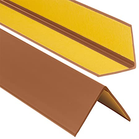 ProfiPVC Cornière PVC 50x50 mm 150cm - Baguette d’angle de protection, profilé d'angle caoutchouc autoadhésif - Protection d'angles et rebords, flexible, facile à installer, Amber
