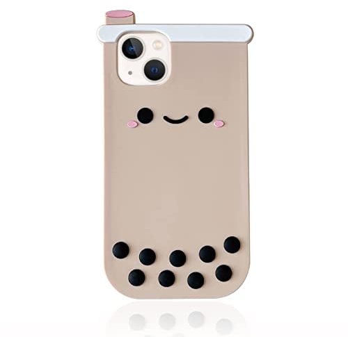 Yatchen Kawaii Phone Cases Apply to iPhone X/XS,Cute 3D Cartoon Boba Milk Tea Phone Cover Soft Silicone Funny Bubble Pearl Case for Women Girls Shockproof Protective Cover for iPhone X/XS