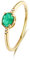 KnSam Ring, Verlobungsringe Gold Damen Elegant Einfach 18 K Gelbgold Goldring Echt Goldringe Hochzeit Smaragd Ringe