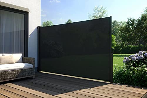 empasa Seitenmarkise Start 3.0 Sichtschutz Sonnenschutz Windschutz Markise ausziehbar in schwarz, Verschiedene Größen