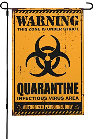 Kleine Flaggen für Gartenwarnung Diese Zone ist unter strenger Quarantäne-Gartenflagge Halloween-Gartenflagge Gartenflagge (Größe: 30 x 46 cm)