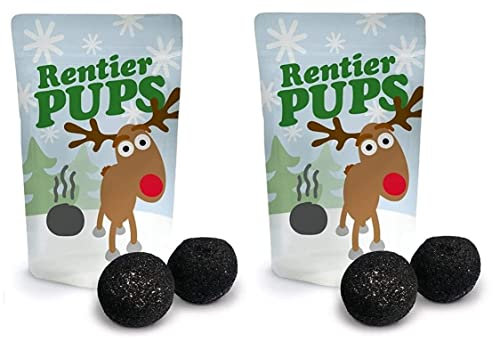 Liebeskummerpillen Rentierpups 2er Pack, Weihnachts-Marshmallows-Set für köstliche Überraschungen, Perfekt für Adventskalender, Familienfreude und festliche Genüsse in der besinnlichen Weihnachtszeit