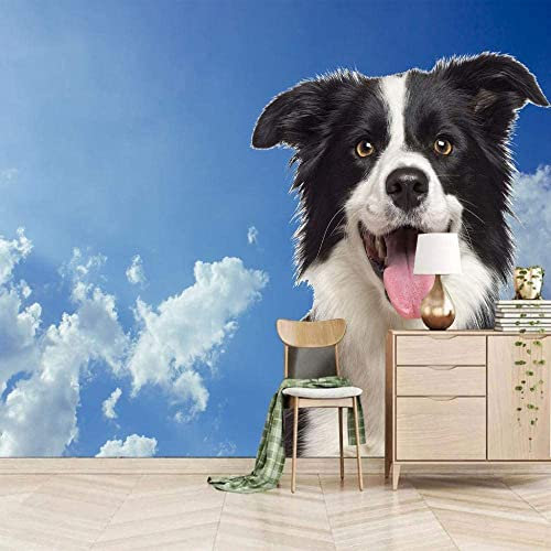 3D Selbstklebende Leinwand Tapete Große Wandbild Fototapete Tier Hund Poster Tapete Dekorative Wandtapete Home Dekoration für Teen Wohnheim Junge Mädchen Zimmer Wohnzimmer 350x256cm