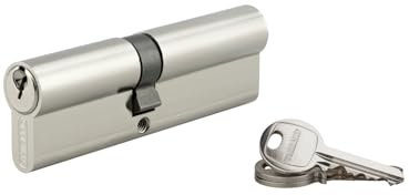 THIRARD - Cylindre de Serrure Double Entrée SA Unikey - Nickelé - Mécanisme à 5 Goupilles - Protection Anti-Arrachement - 45 x 50 mm - Gris - Système S'entrouvrant - Livré avec 3 Clés