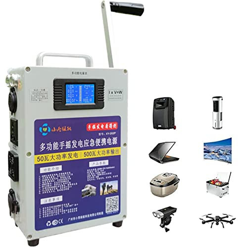 CGLYYDS Dinamo De Cargador De Cigüeñal Portátil DC 220v, Generador De Suministro De Energía Móvil, Electricidad (500w/46800mah)