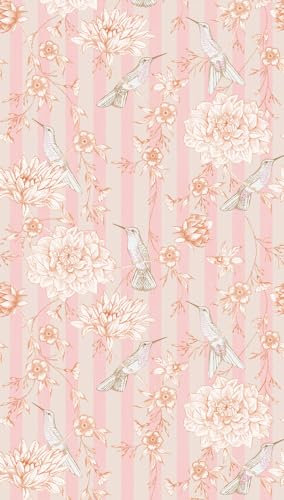 Livingwalls Vliestapete - Tapete Blumen in Beige, Orange und Pink - Wandtapete für verschiedene Räume - Wandbild XXL 2,80 m x 1,59 m