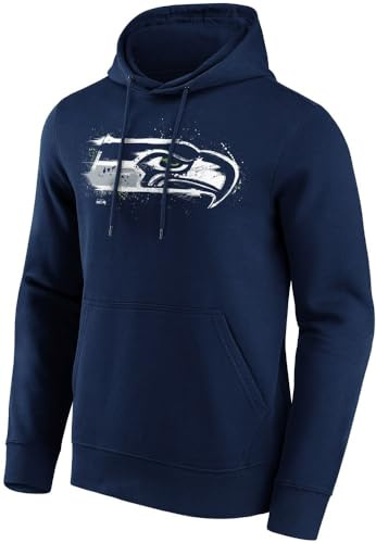 Seattle Seahawks NFL Hoodie Kapuzenpullover Sweatshirt ** Splatter Crest Graphic ** (XXL)