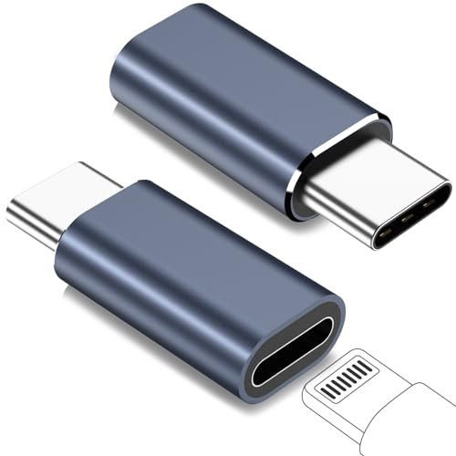 Yootech Adattatore da Light-ning a USB-C, 2 Pezzi i-OS Femmina a USB Tipo C Maschio, Cavo Connettore di Ricarica, Trasmissione Dati per iPhone 15/15 Pro/15 Pro Max/15 Plus, Non per Audio/OTG