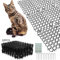 12 Pièces Tapis Anti-Chat avec Pointes, 20 x 15 cm Bandes de Picots en Plastique Tapis Répulsif Chat Pic Anti Chat, Répulsif de Pointes pour Jardin Anti Chiens, Chats