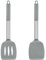 TEAMFAR Pfannenwender, 2-teilig Silikon Küchenhelfer mit Edelstahlgriff, Hitzebeständiger Antihaft Grau Küchenutensilien zum Kochen, Spülmaschinenfest