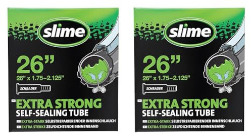 Slime 30059 Cámara Interior de Bicicleta con Sellante de Pinchazos Slime, Sellado Autónomo, Prevenir y Reparar, Válvula Schrader, 47/57-559 mm (26 x1,75-2,125) (Paquete de 2)