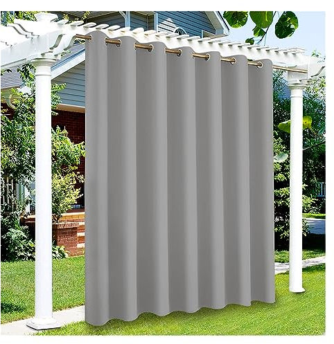 VorhäNge FüR DraußEn Privatsphäre Outdoor Vorhänge Wasserdicht Garten Uv Außen Vorhang Straße Pavillon Vorhang for Terrasse Veranda Pergola Terrasse Cabana Pool Gardinen ( Color : Light gray , Size :