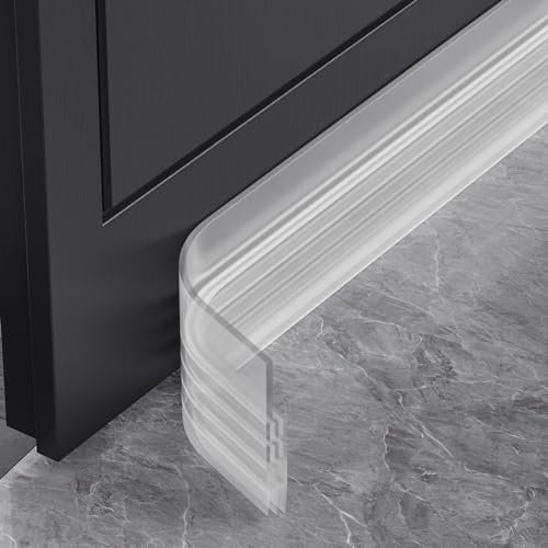 MARICATO 1 Stücke Türdichtung Zugluftstopper für Türen 100cm, Zuschneidbare Türdichtung Selbstklebend gegen Insekt, Türdichtung Unten für Schallschutz, Kälteschutz& Haustür Dichtung (Durchsichtig)