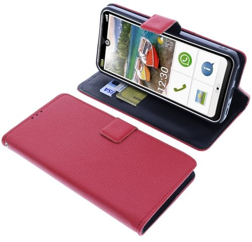 foto-kontor Tasche kompatibel mit Emporia Smart 6 Schutzhülle rot Book Style Case Handy Schutz Hülle Buch Wallet Handyhülle Cover Klapphülle Ständer Handytasche