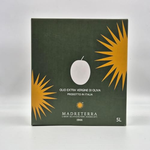 Frantoio cooperativa Madre Terra, Olio extra vergine di oliva estratto a freddo, olio Evo italiano, biancolilla, cerasuola, nocellara del belice, 5 LT