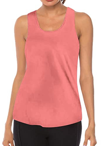 AMDOLE Débardeur sans manches respirant dos nu pour femme, rose gold, S