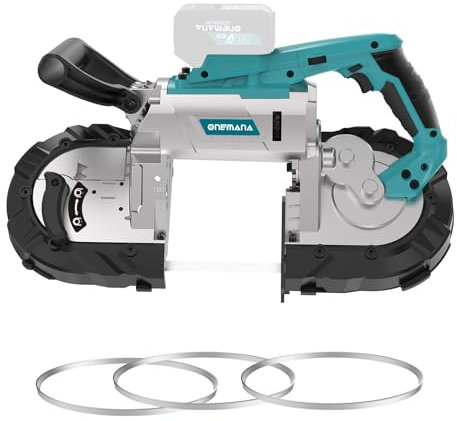 ONEMANA 5 inch Cordless Band Saw,20V MAX Cutting Capacity Brushless Metal Band Saw,Not Hot Sparks, Portable Band Saw for Deep Cut with 6 Speeds Adjustable(Tool Only)