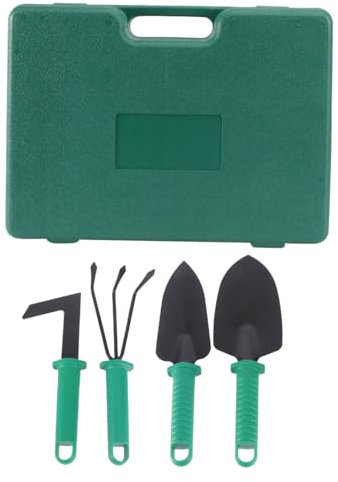 FUNOMOCYA 10-teiliges Gartenwerkzeug-Set Mit Koffer Schere Egge Wassersprüher Gartenwerkzeug Blumenmuster Kunststoffmaterial Leicht Werkzeugkiste