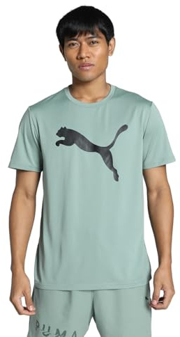 Puma Unisex M TAD Essentials Solid Cat Tee (CF Big cat) T-Shirts, Green Moon,