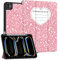 Cabreche Compatible with iPad Pro 13 Inch M4 Case 2024 with Pencil Holder TPU Back Case Auto Sleep/Wake Cover for Girls Women Men Cute Preppy Cool-Pink Heart Composition Notebook