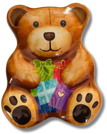 MediMuc Teddy - Geschenkdose, Kinderdose, Bonbondose - Maße: (Länge x Breite x Höhe): 16,0 x 12,9 x 3,5cm