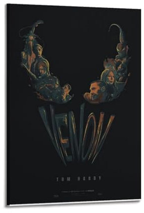 nshdahns Venom Poster, Wandkunst, Vintage-Kunst, Raumdekoration, ästhetisches Schlafzimmer-Poster für Schlafzimmer, 50 x 75 cm, Rahmenstil