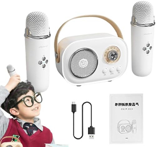 Suphyee Microfono con altoparlante per karaoke portatile, microfono per karaoke wireless con altoparlante | Microfoni Karaoke Wireless Per Adulti,Microfoni karaoke portatili per festival per