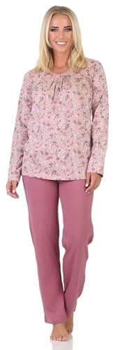 Normann Fraulicher Damen Pyjama Schlafanzug in floralem Design - auch in Übergrößen