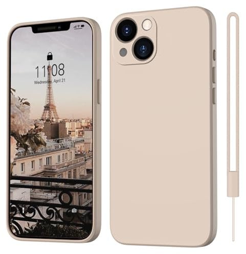 ORDA for iPhone 13 Case Silicone Ultra Slim Soft Gel Rubber Cover for iPhone 13 Phone Case Thin Anti-Scratch Microfiber Lining Compatible for iPhone 13 6.1 inchKhaki