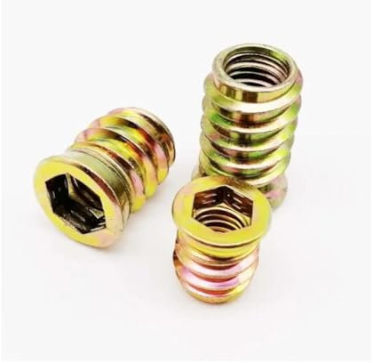 Nietmuttern, Nietmuttern, 10 Stück, M6, M8, M10, Stahl, Metall, Sechskant-Innensechskant-Antriebskopf, eingebettete Einsatzmutter, E-Mutter for Holzmöbel, Innen- und Außengewinde(M8x30)