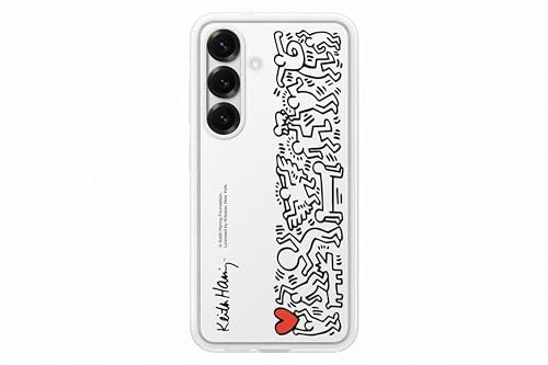 Samsung Flipsuit Case EF-MS931 für das Galaxy S25, Smartphone-Cover im Keith Haring-Design, Handy-Hülle, Schutz Case, Einlegekarten im Keith Haring-Design und neutral, Weiß
