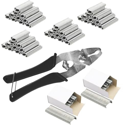 MINZHI Pince à Anneau de Clôture avec 1200 Clips - Pour Saucisses et Circlips de Retenue