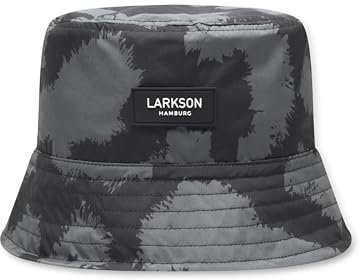 LARKSON Regenhut Damen Herren Schwarz Leo - Mats - Regenmütze in Zwei Größen - Fischerhut Wasserdicht für Outdoor Festival Freizeit - wasserdichte Regenhaube Wassersäule 10000 mm