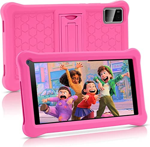 SUMTAB Newest Tablet para Niños 7 Pulgadas Android 13 Tableta，8GB RAM 64GB ROM (TF 132GB), GMS Certified, Pantalla IPS HD, Control Parental, Tableta educativa para niños con Funda EVA