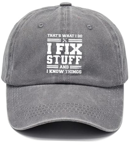 YULOONG Vintage Baseball Cap Herren Klassische Gewaschene Baumwolle Einstellbare Papa Cap Geschenke Ideen für Geburtstag Grau