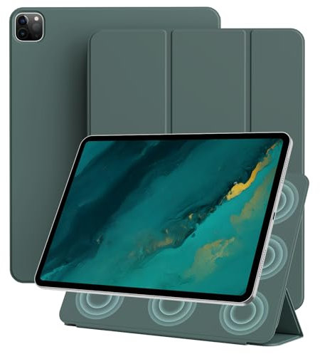 ZOYU Magnetische Hülle für iPad Air 13 Zoll M3/M2 (2025/2024), iPad Pro 12.9 (6./5./4. Generation), Starke Magnetbefestigunghülle, Supports Pencil Pro & USB-C, Nachtgrün