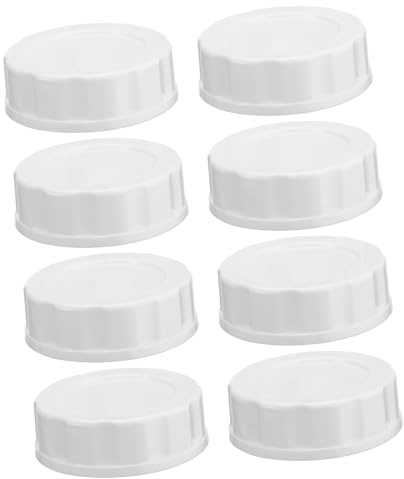 TOBBOMEY 8 Stück Babyflaschenverschlüsse mit Silikon Dichtungsring Freier Pp Flaschendeckel Kompatibel mit Weithals Milchflaschen Tropfsicher für Unterwegs